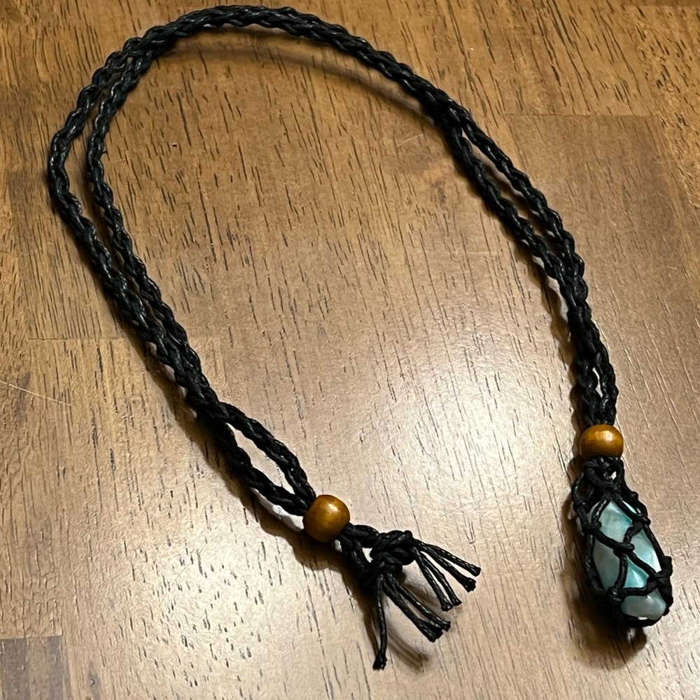 New Amazonite Macrame Necklace - image 2